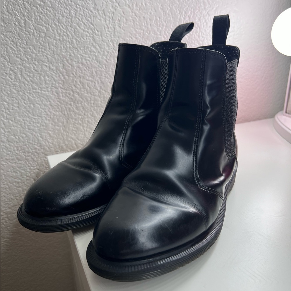 Dr Martens Flora Smooth Black Leather Boots 9